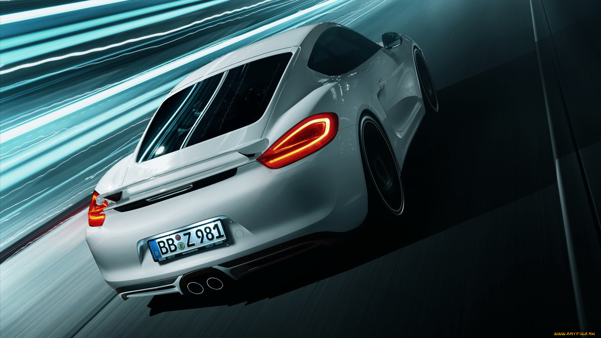 , porsche, car, cayman, techart